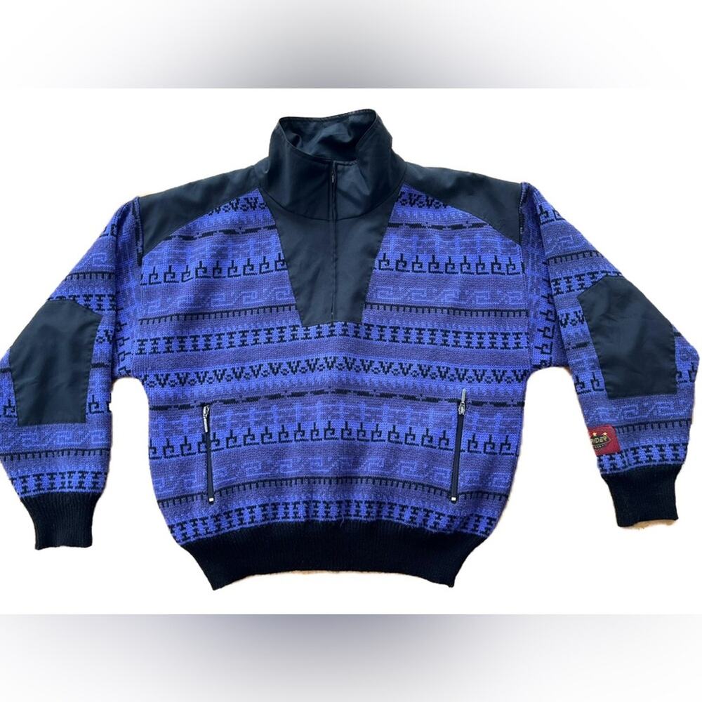 Vintage Spyder Ski Sweater Pullover Jacket Outerwear Purple Black Size Large